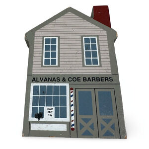 The Cat’s Meow Series XIII Alvanas & Coe Barbers Wooden 1995 Shelf Sitter 5"